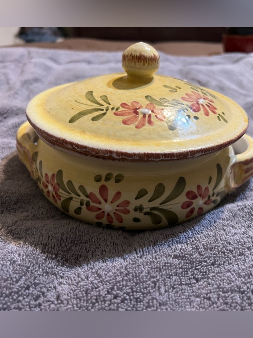 Terre Antiche Italy Covered Casserole Dish Stoneware Pottery - Hand Painted